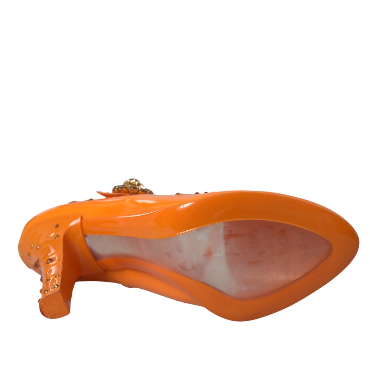 Dolce & Gabbana Orange CINDERELLA Floral Crystal Pumps Shoes -   -  Dolce & Gabbana.