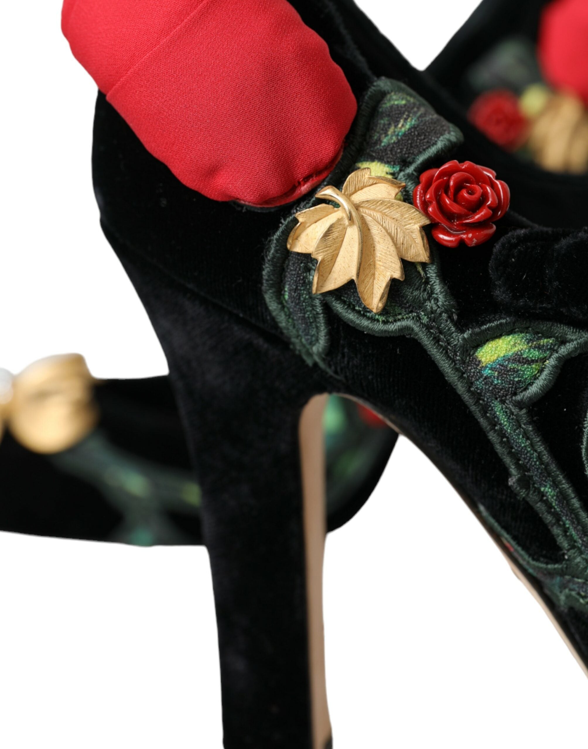 Dolce & Gabbana Black Roses Crystal Brooch Mary Jane Shoes -   -  Dolce & Gabbana.