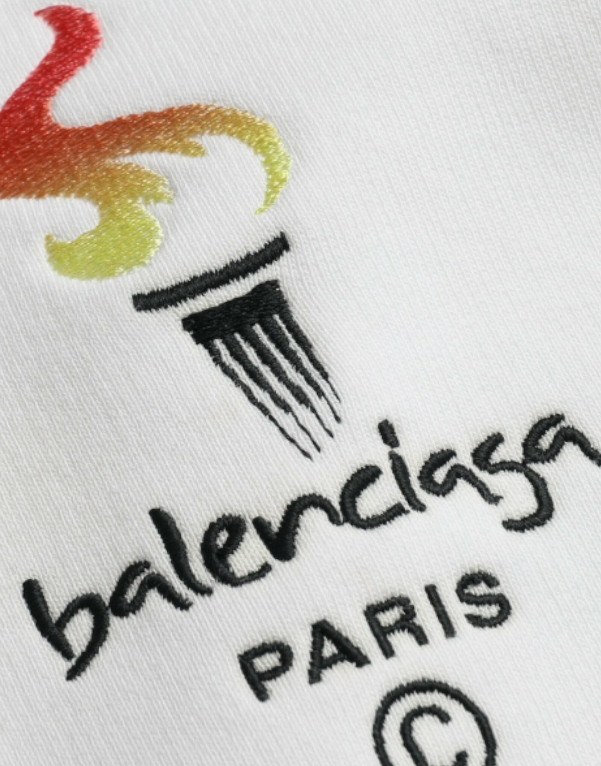 Balenciaga White Cotton Logo Hooded Pullover Sweatshirt Sweater -   -  Balenciaga.