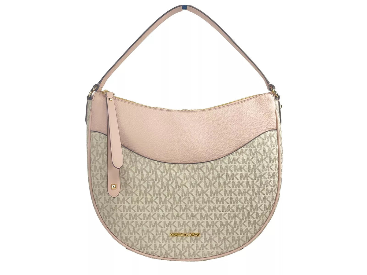 Michael Kors Large Dover Half Moon Crossbody Bag Purse Powder Blush Multi -  Luxury Cross Body Bag for Women -  Michael Kors.