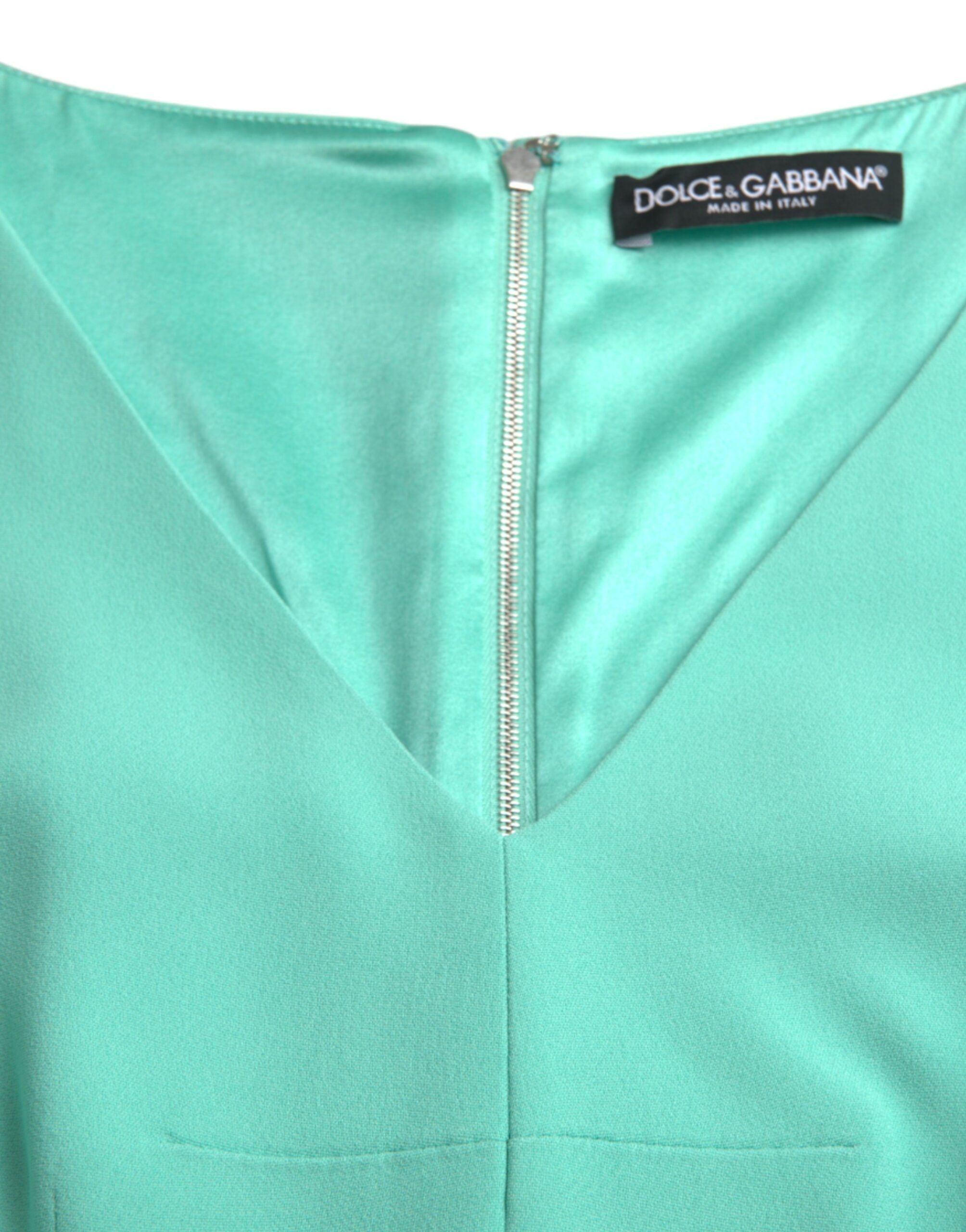 Dolce & Gabbana Green Viscose Sleeveless Bodycon Midi Dress -   -  Dolce & Gabbana.