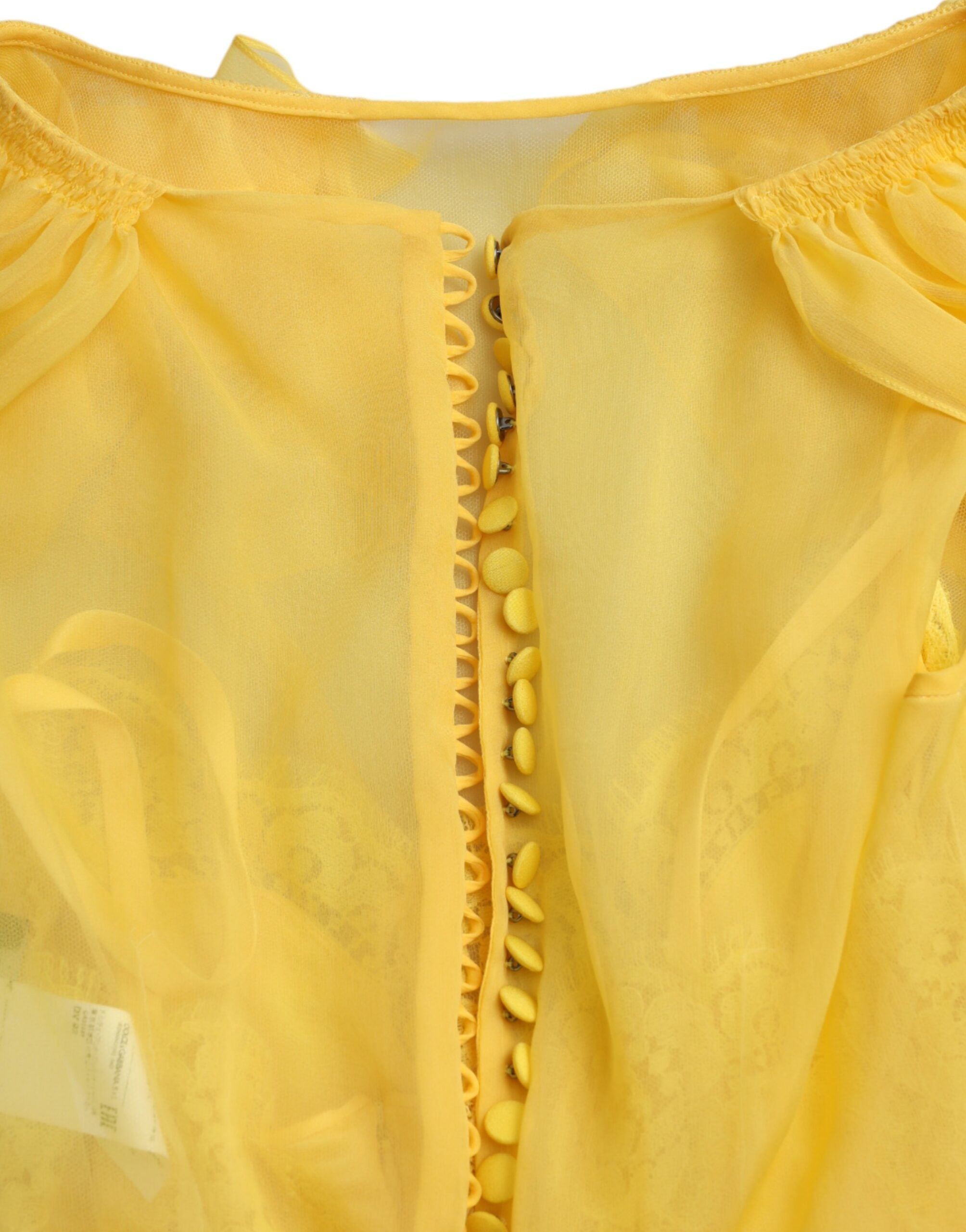 Dolce & Gabbana Yellow Silk Sheath Belted Long Maxi Dress -   -  Dolce & Gabbana.