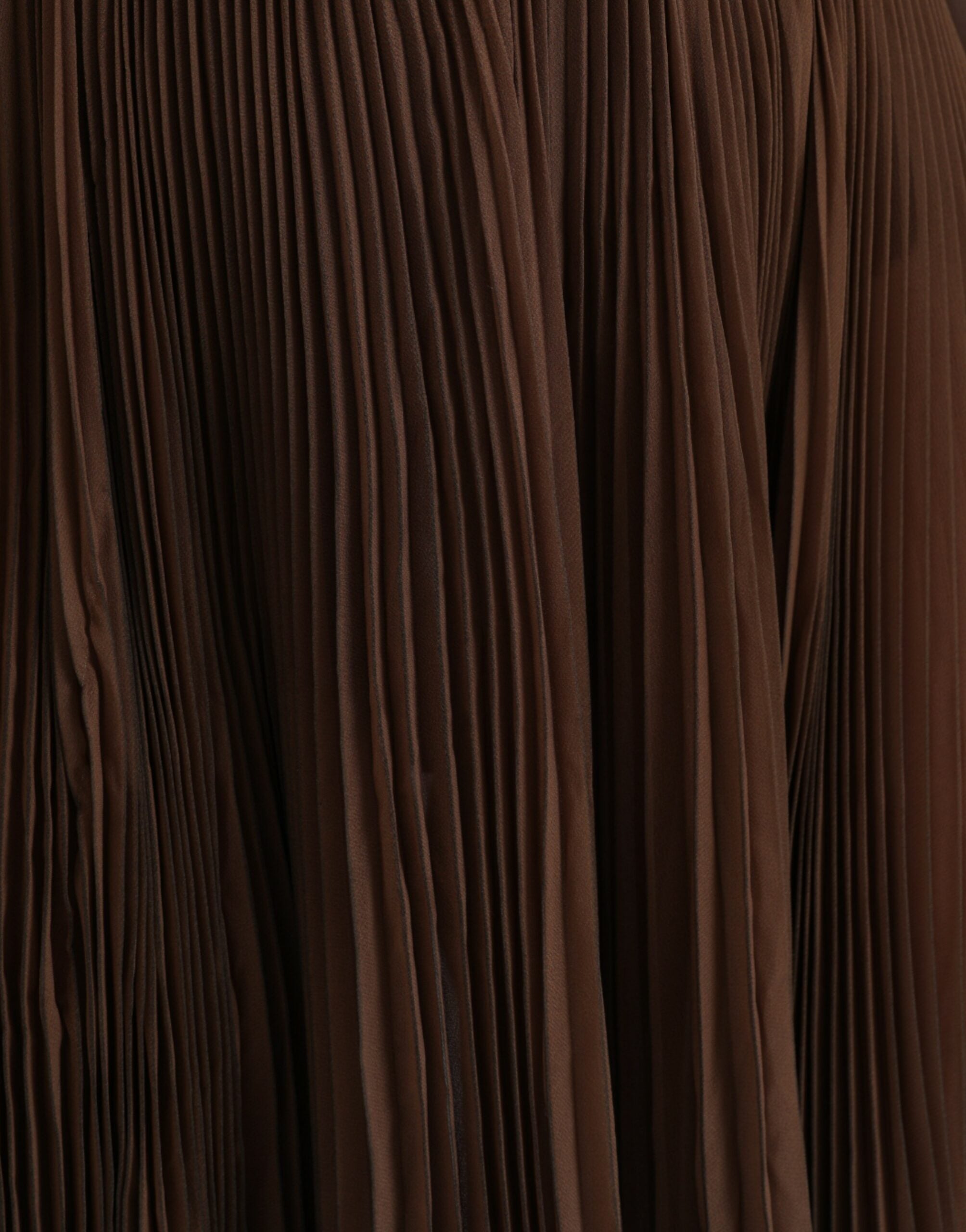 Dolce & Gabbana Brown Polyester Pleated High Waist Midi Skirt -   -  Dolce & Gabbana.