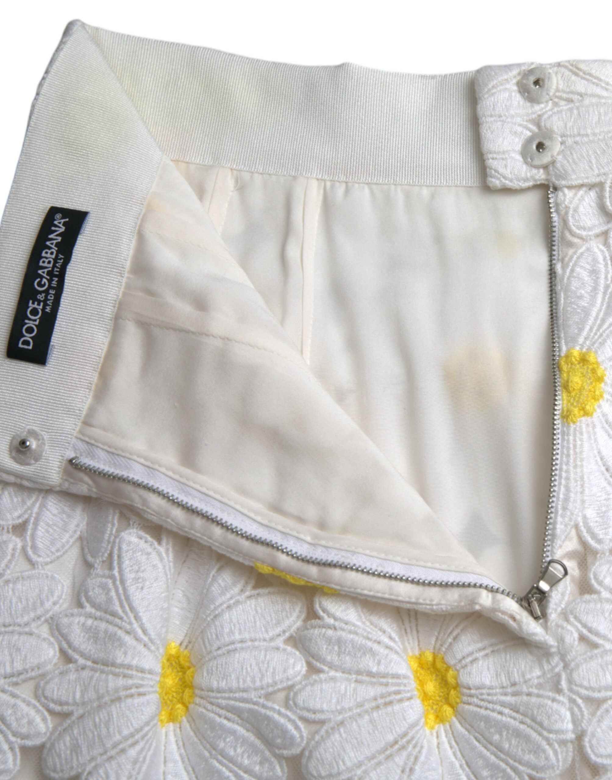 Dolce & Gabbana White Floral Pencil Straight Lace Skirt -   -  Dolce & Gabbana.