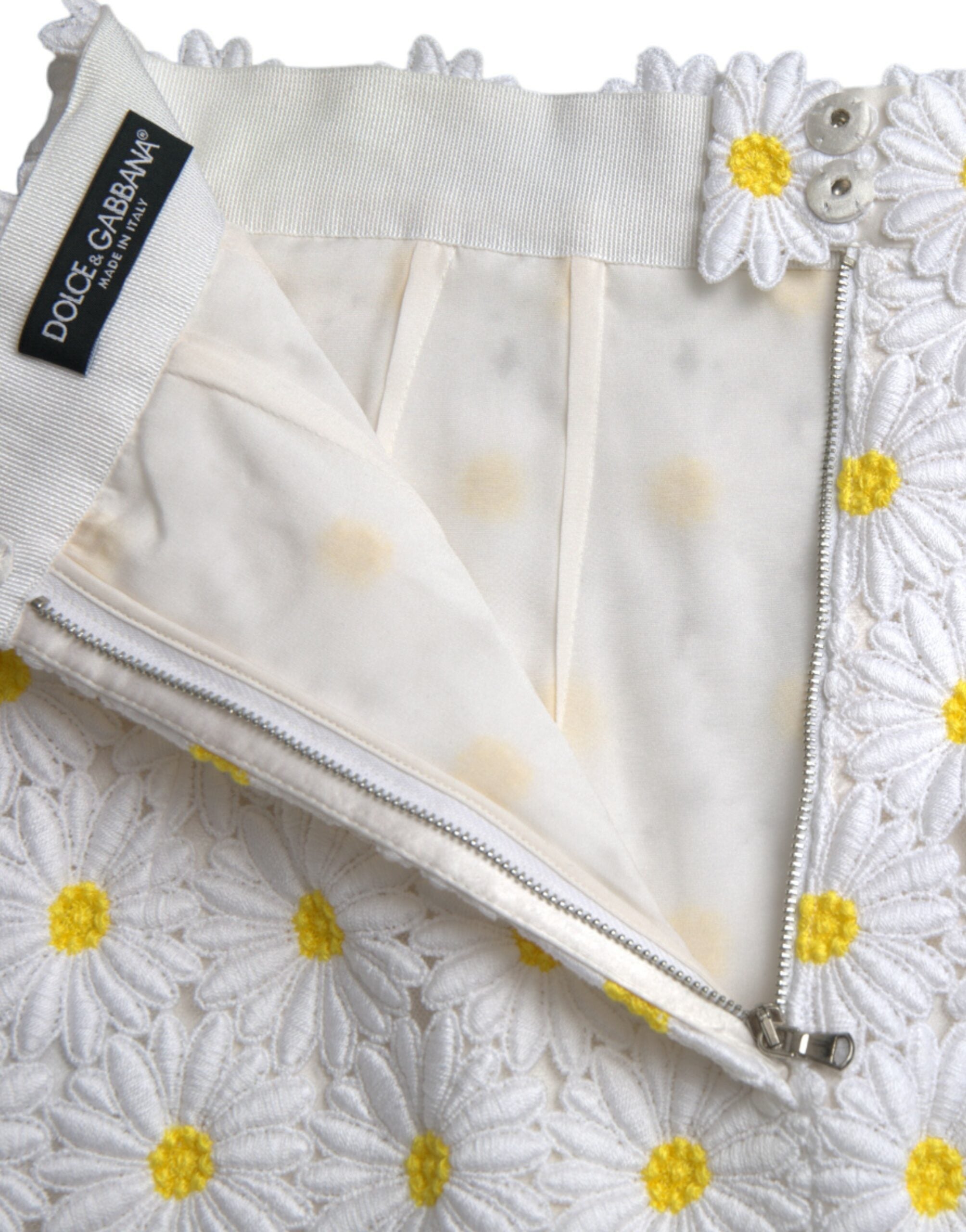 Dolce & Gabbana White Floral A-line Mini Skirt -   -  Dolce & Gabbana.
