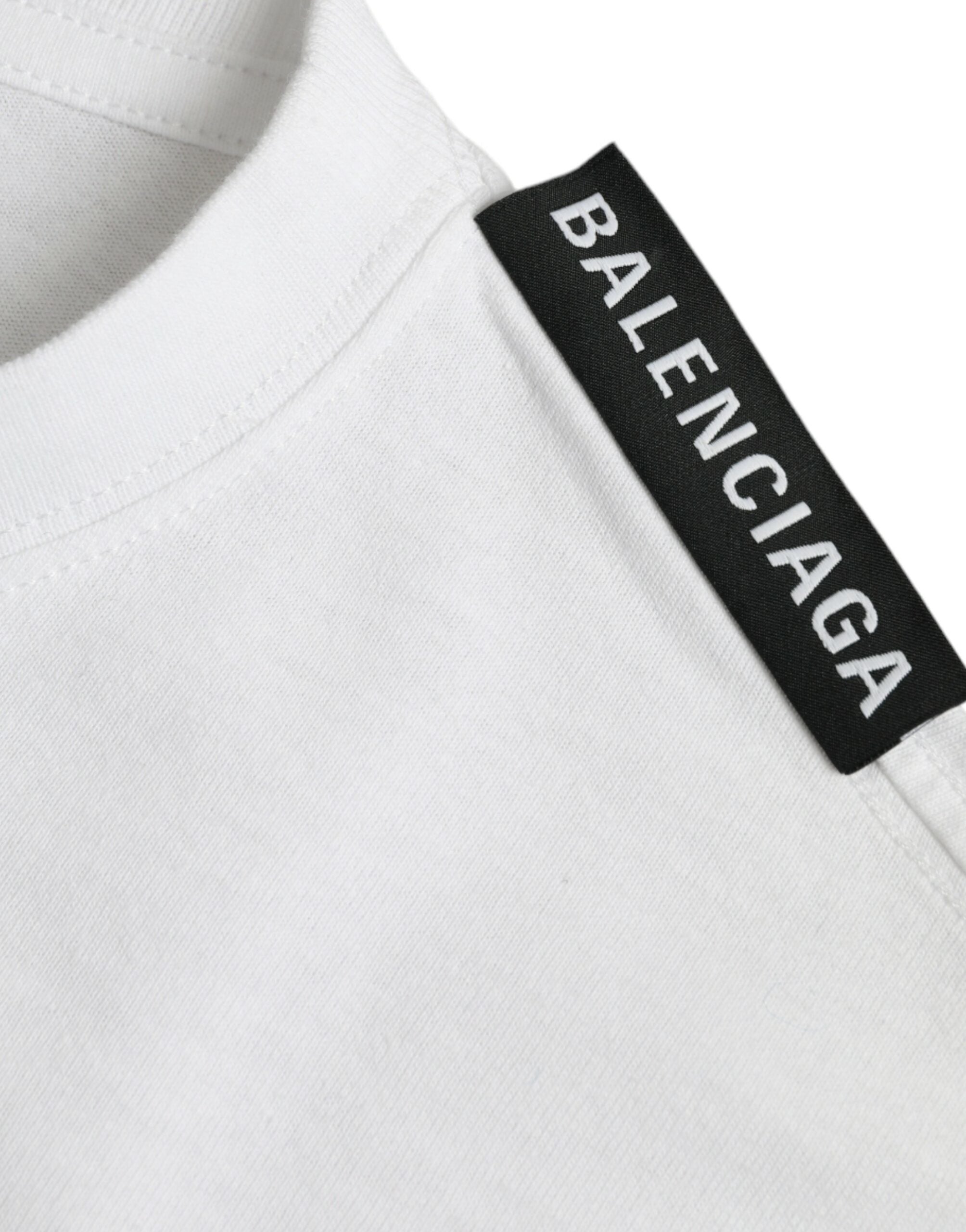 Balenciaga Off White Cotton Jersey Round Neck T-shirt -   -  Balenciaga.
