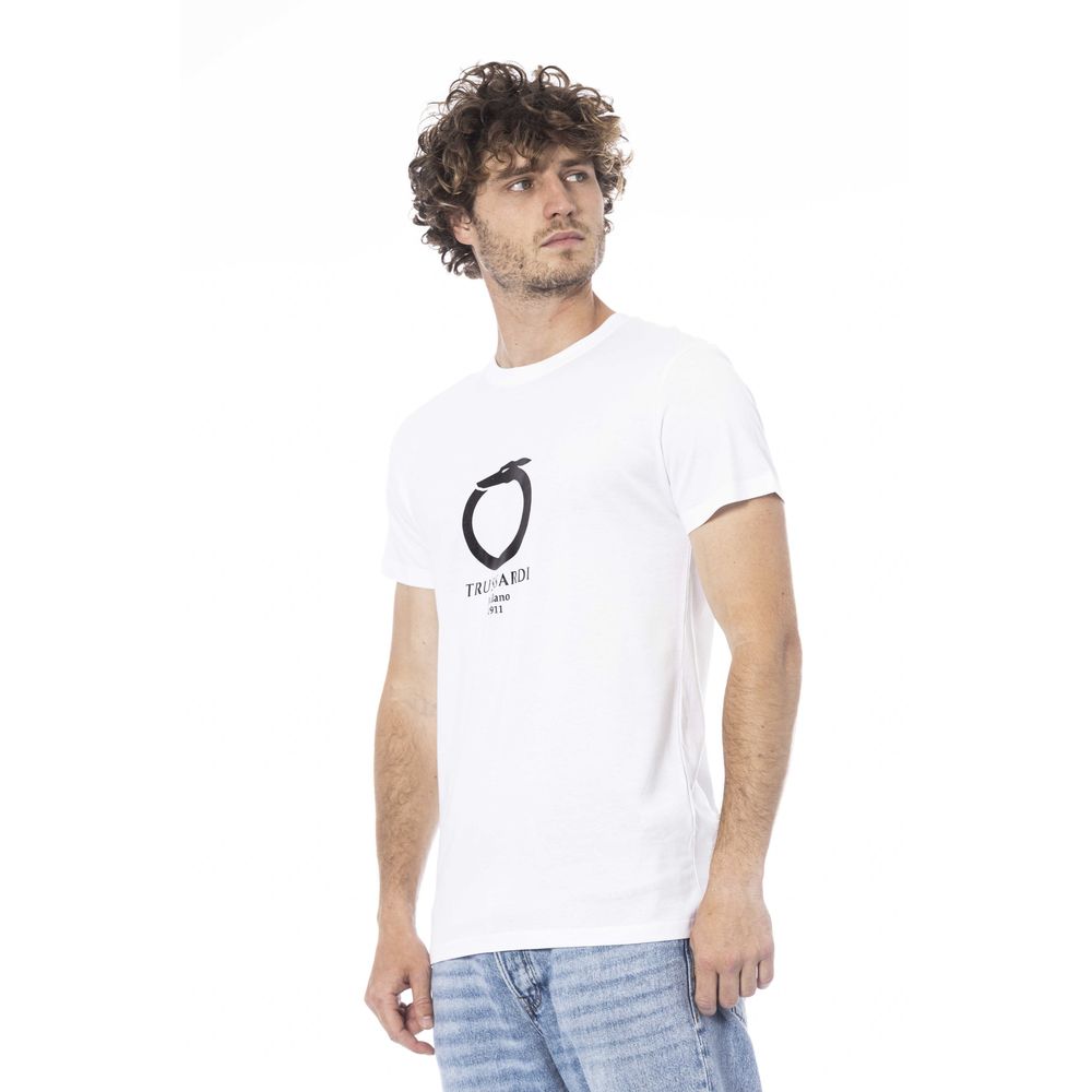 Trussardi Beachwear White Cotton T-Shirt -   -  Trussardi Beachwear.