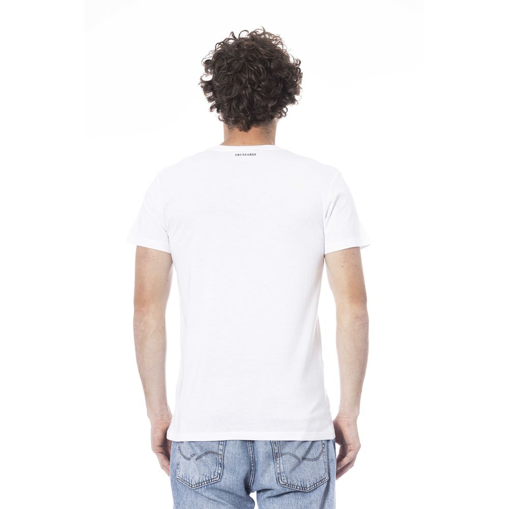 Trussardi Beachwear White Cotton T-Shirt -   -  Trussardi Beachwear.
