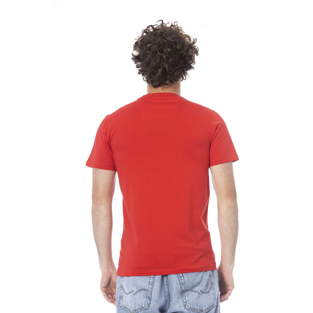 Cavalli Class Red Cotton Men T-Shirt -   -  Cavalli Class.