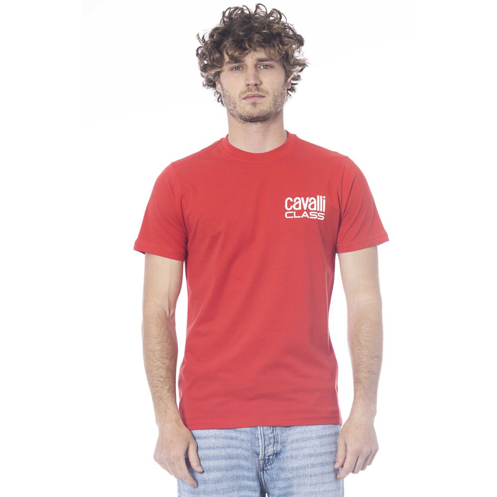 Cavalli Class Red Cotton Men T-Shirt -   -  Cavalli Class.