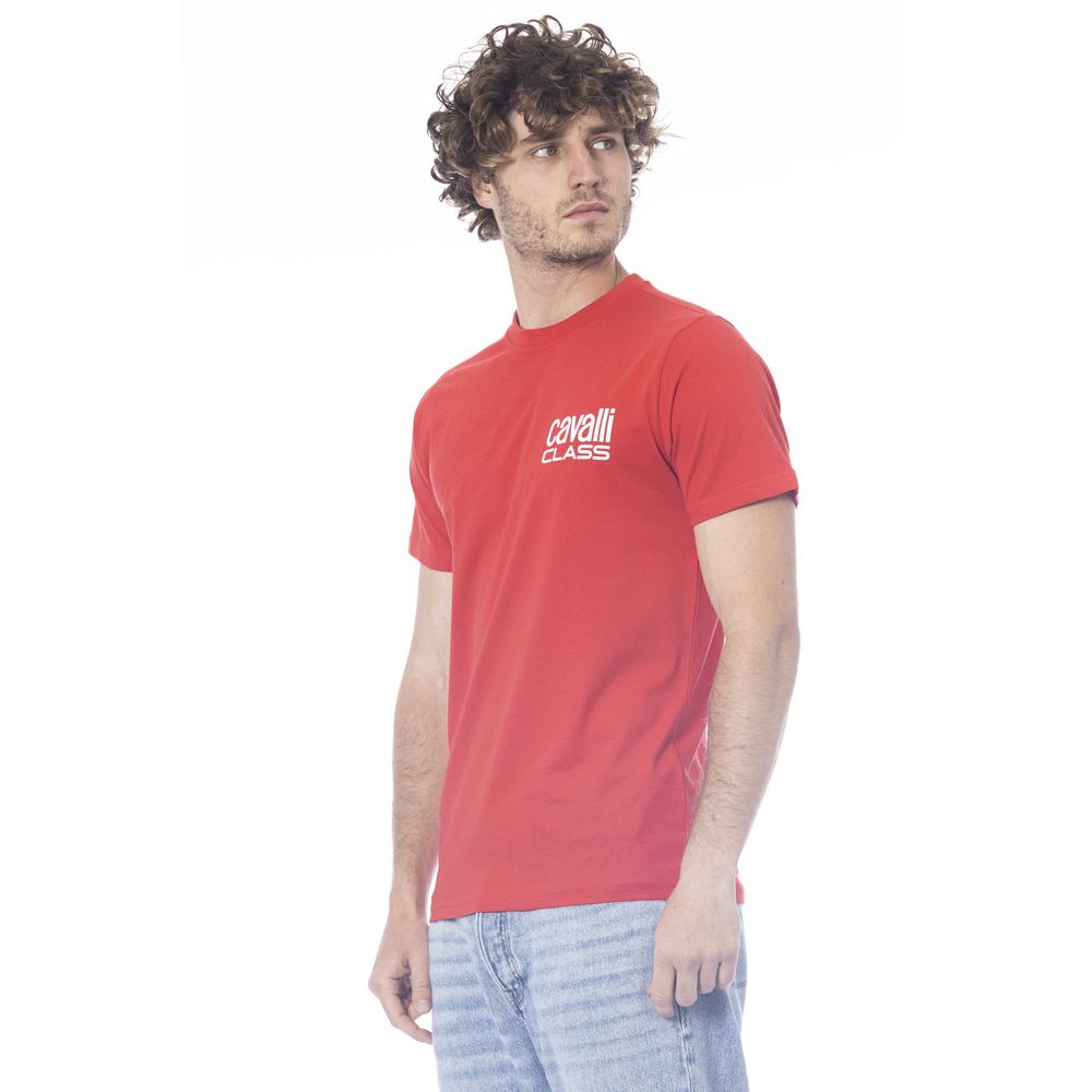 Cavalli Class Red Cotton Men T-Shirt -   -  Cavalli Class.