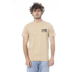 Cavalli Class Beige Cotton Men T-Shirt -   -  Cavalli Class.
