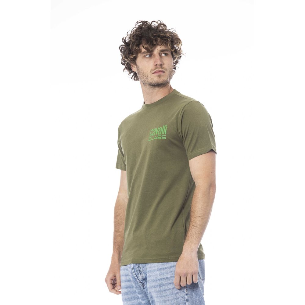 Cavalli Class Green Cotton Men T-Shirt -   -  Cavalli Class.