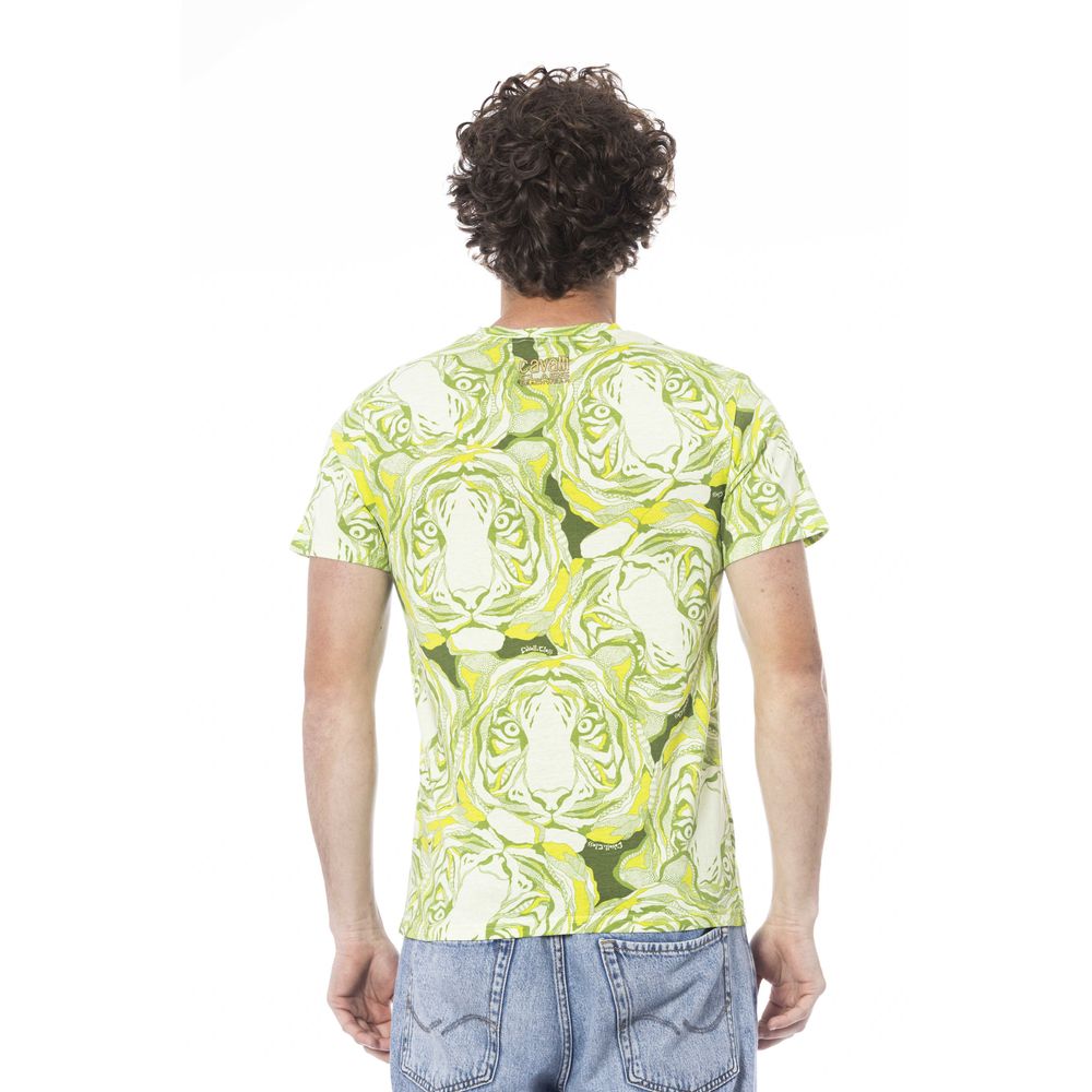 Cavalli Class Green Cotton Men T-Shirt -   -  Cavalli Class.