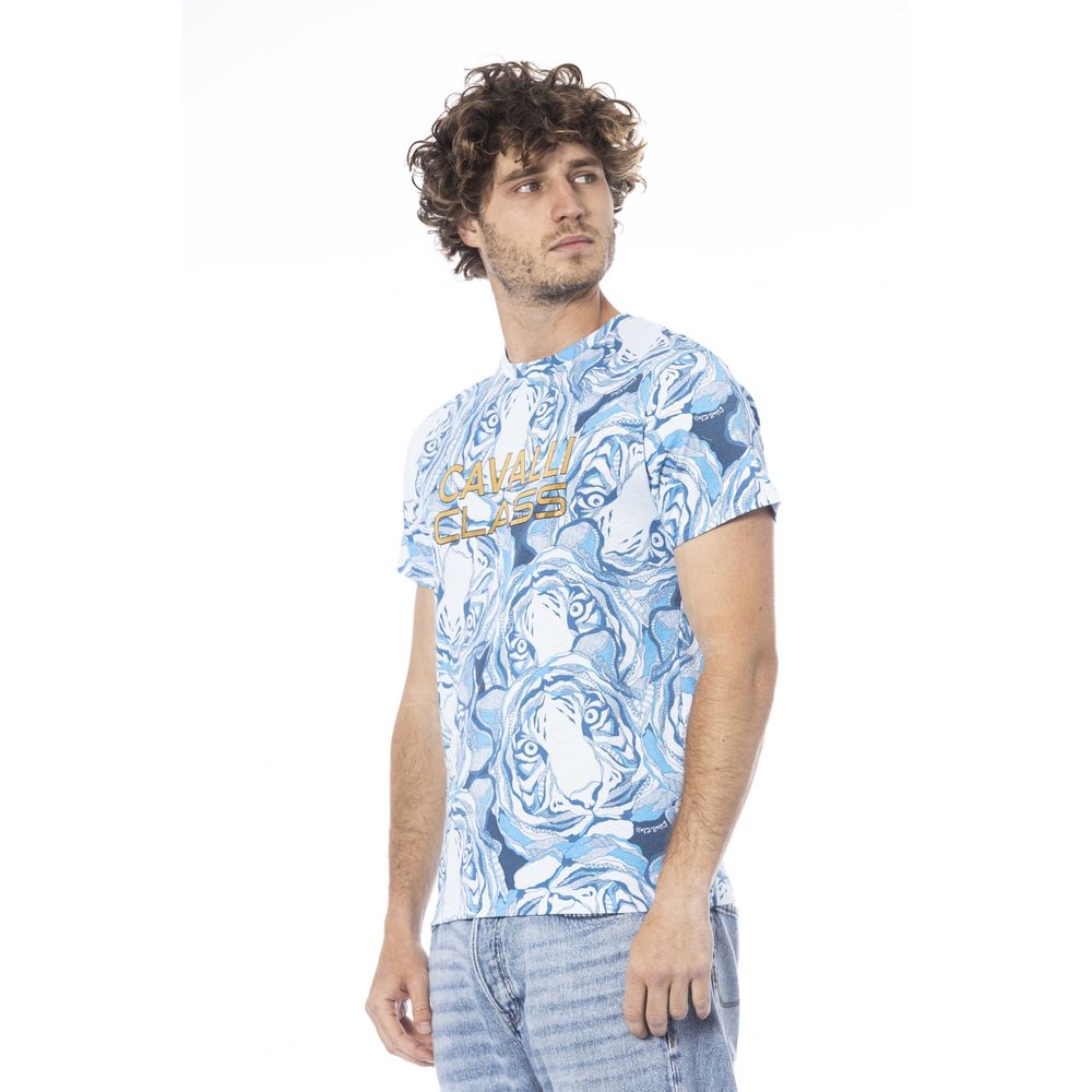 Cavalli Class Light Blue Cotton Men T-Shirt -   -  Cavalli Class.