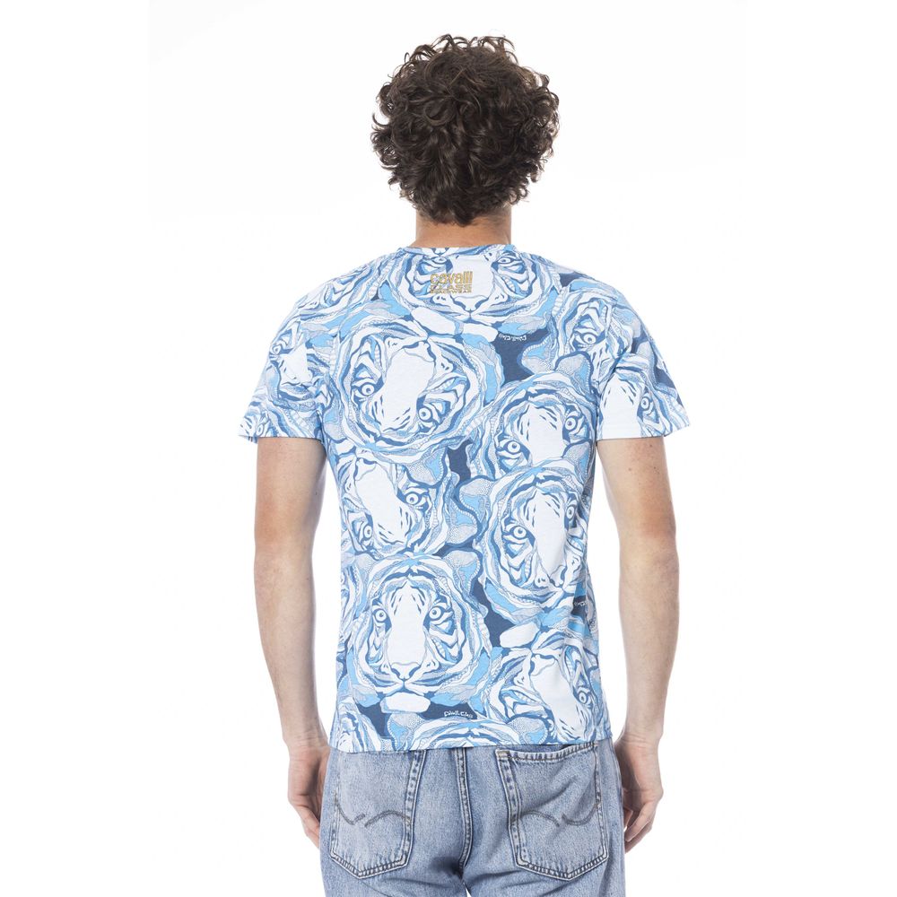 Cavalli Class Light Blue Cotton Men T-Shirt -   -  Cavalli Class.