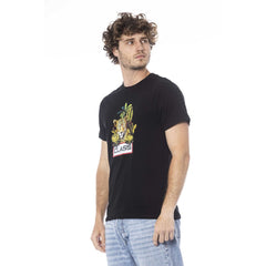 Cavalli Class Black Cotton Men T-Shirt -   -  Cavalli Class.