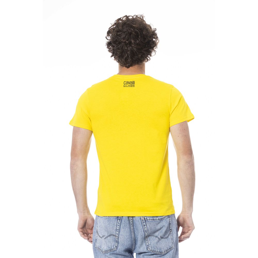 Cavalli Class Yellow Cotton Men T-Shirt -   -  Cavalli Class.