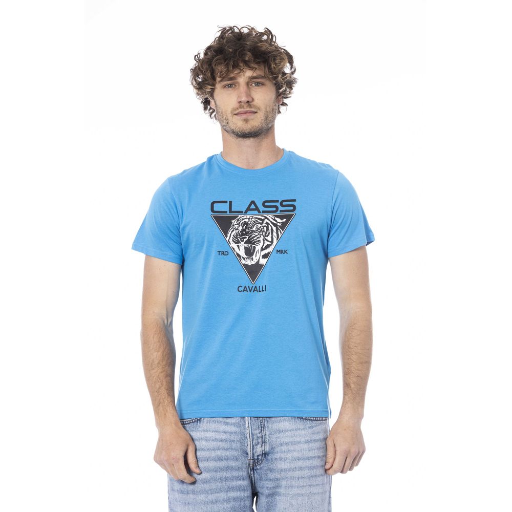 Cavalli Class Light Blue Cotton Men T-Shirt -   -  Cavalli Class.