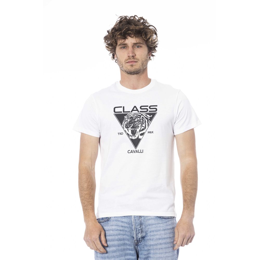 Cavalli Class White Cotton Men T-Shirt -   -  Cavalli Class.