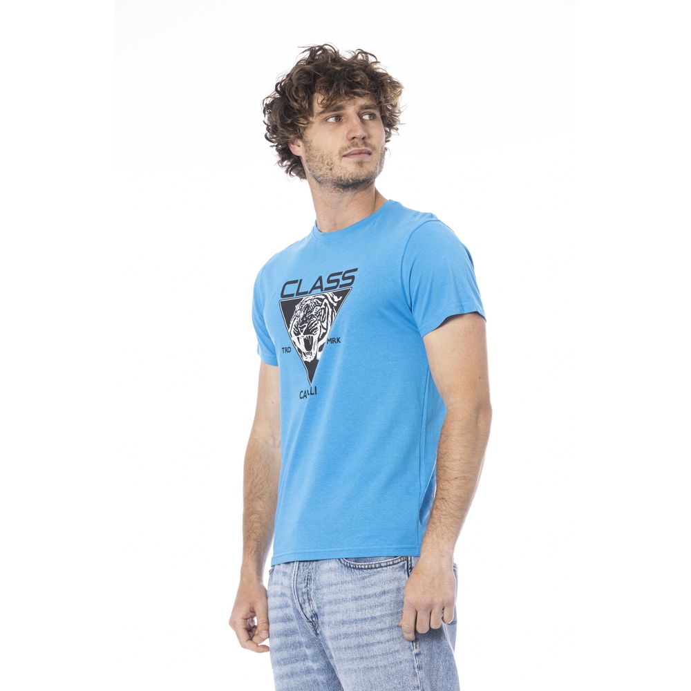 Cavalli Class Light Blue Cotton Men T-Shirt -   -  Cavalli Class.
