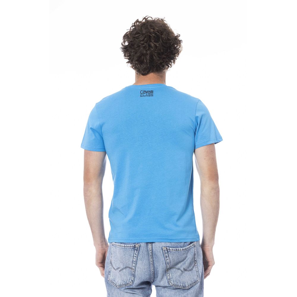 Cavalli Class Light Blue Cotton Men T-Shirt -   -  Cavalli Class.