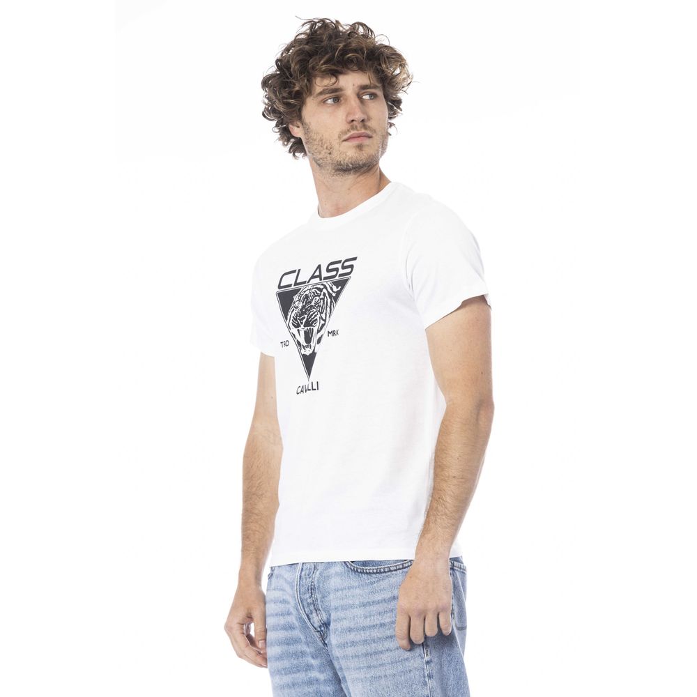 Cavalli Class White Cotton Men T-Shirt -   -  Cavalli Class.