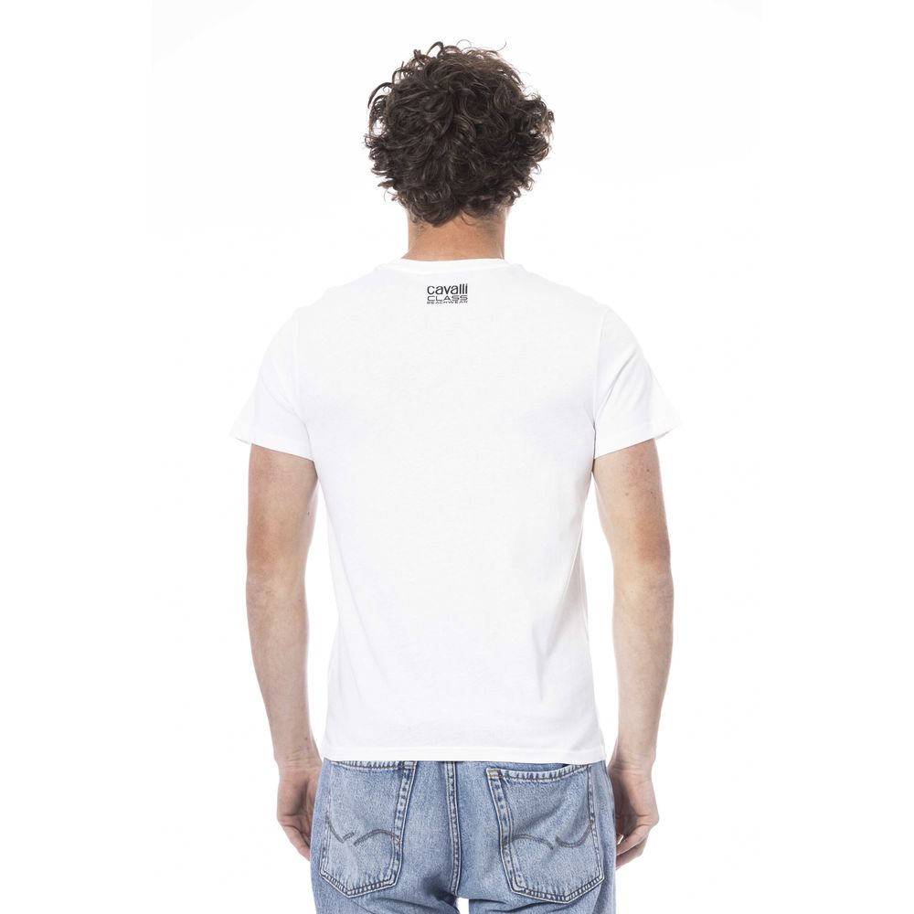 Cavalli Class White Cotton Men T-Shirt -   -  Cavalli Class.