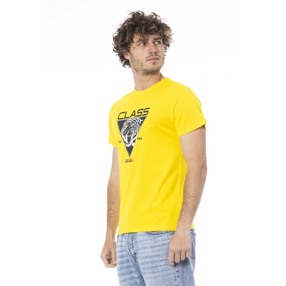 Cavalli Class Yellow Cotton Men T-Shirt -   -  Cavalli Class.