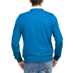 La Martina Blue Cotton Men Sweater -   -  La Martina.