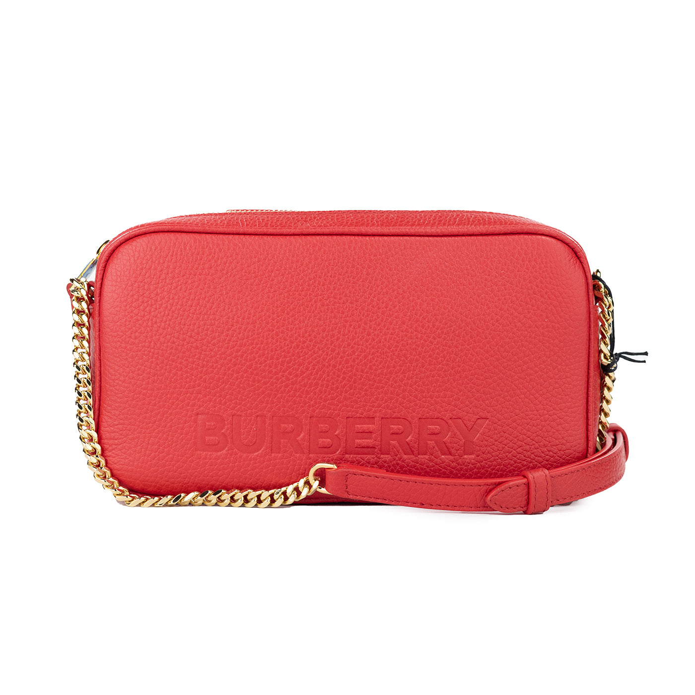 Burberry Small Red Pebbled Leather Elongated Camera Crossbody Bag Purse -  Luxury Cross Body Bag for Women -  Burberry.