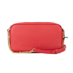 Burberry Small Red Pebbled Leather Elongated Camera Crossbody Bag Purse -  Luxury Cross Body Bag for Women -  Burberry.