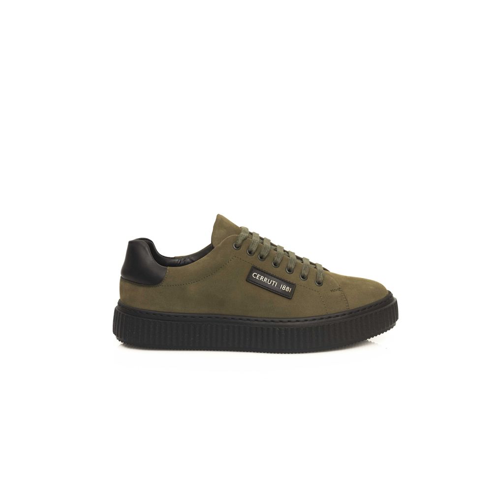Cerruti 1881 Green Cowhide Men Sneaker -   -  Cerruti 1881.