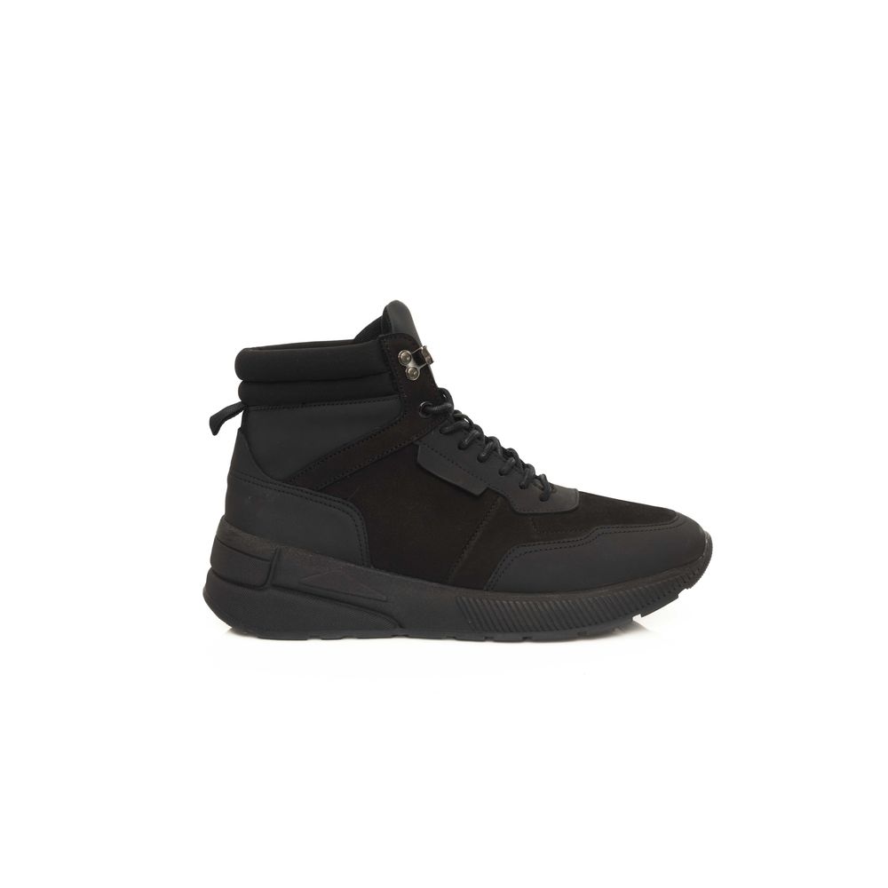 Cerruti 1881 Black Leather Men Sneaker -   -  Cerruti 1881.