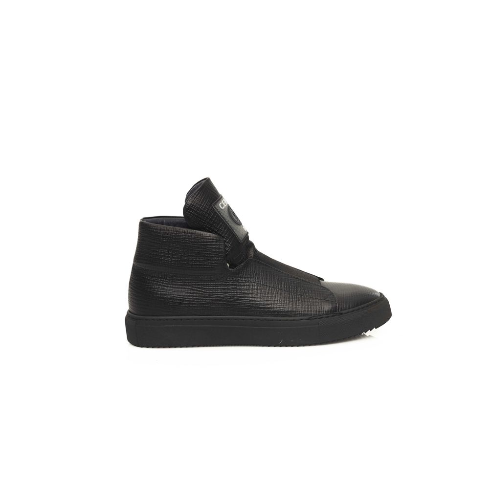 Cerruti 1881 Black Calfskin Men Sneaker -   -  Cerruti 1881.