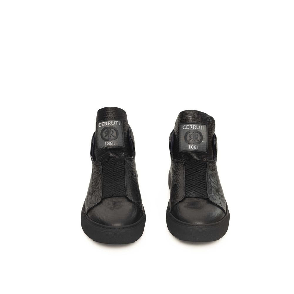 Cerruti 1881 Black Calfskin Men Sneaker -   -  Cerruti 1881.