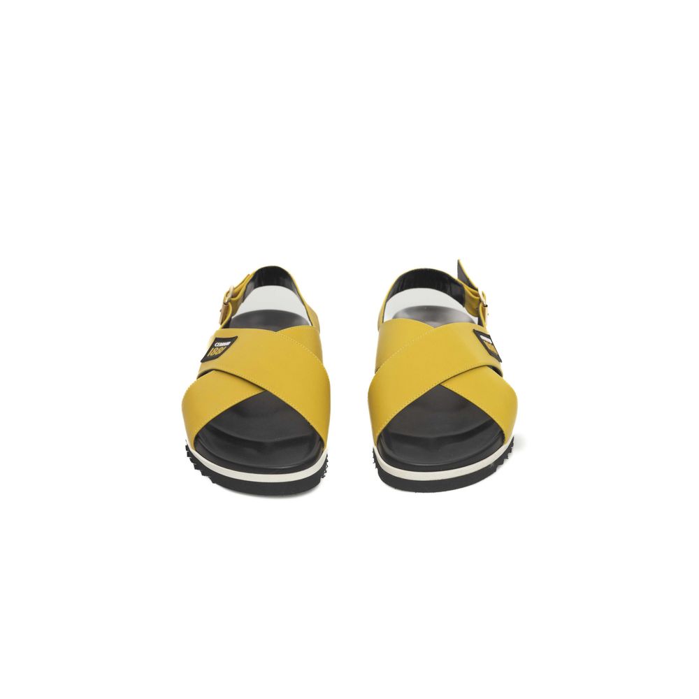 Cerruti 1881 Yellow Calfskin Women Sandal -   -  Cerruti 1881.