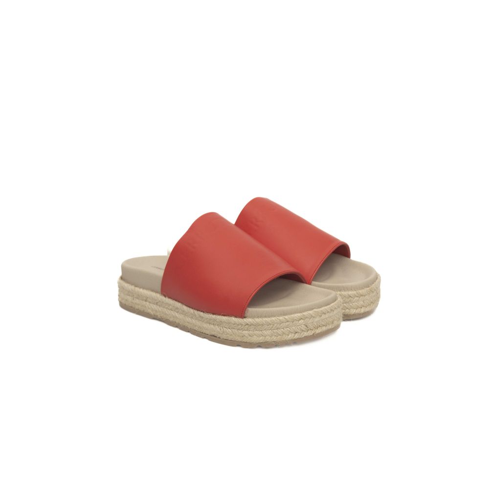 Cerruti 1881 Red Calfskin Women Sandal -   -  Cerruti 1881.