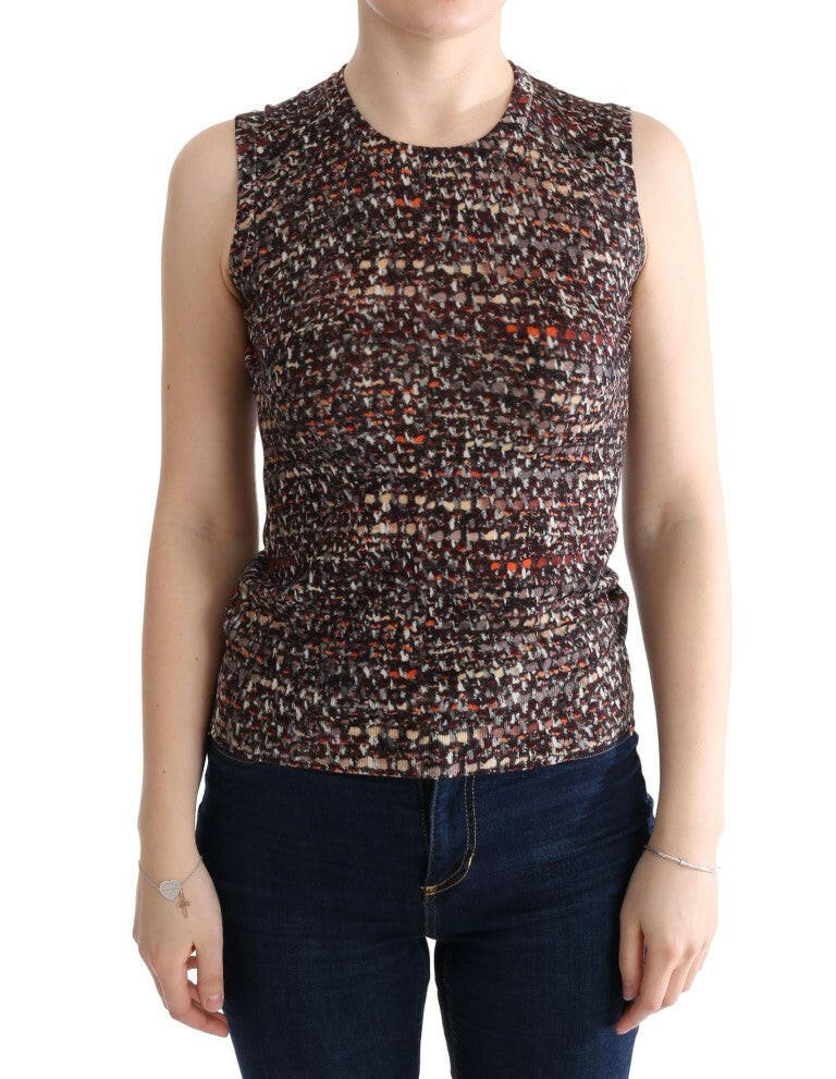 Dolce & Gabbana Multicolor Print Knit Top Wool T-shirt -   -  Dolce & Gabbana.