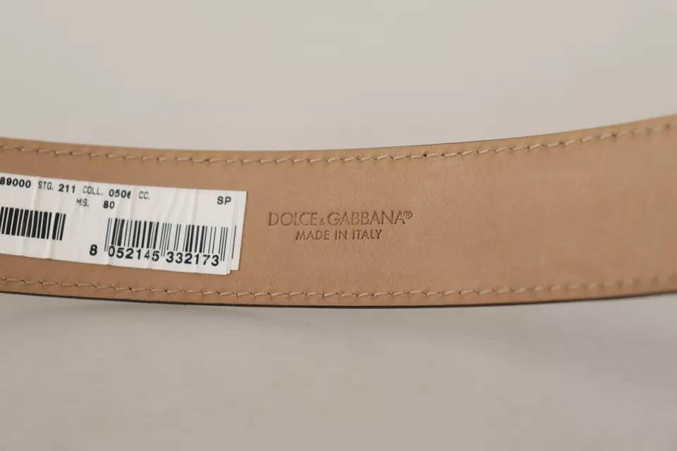 Dolce & Gabbana Black Leather Gold Metal Logo Engraved Buckle Belt -   -  Dolce & Gabbana.