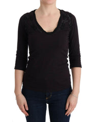 Costume National Purple V-neck Cotton T-shirt -   -  Costume National.