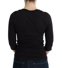 Costume National Purple V-neck Cotton T-shirt -   -  Costume National.