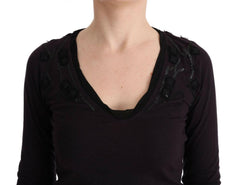 Costume National Purple V-neck Cotton T-shirt -   -  Costume National.