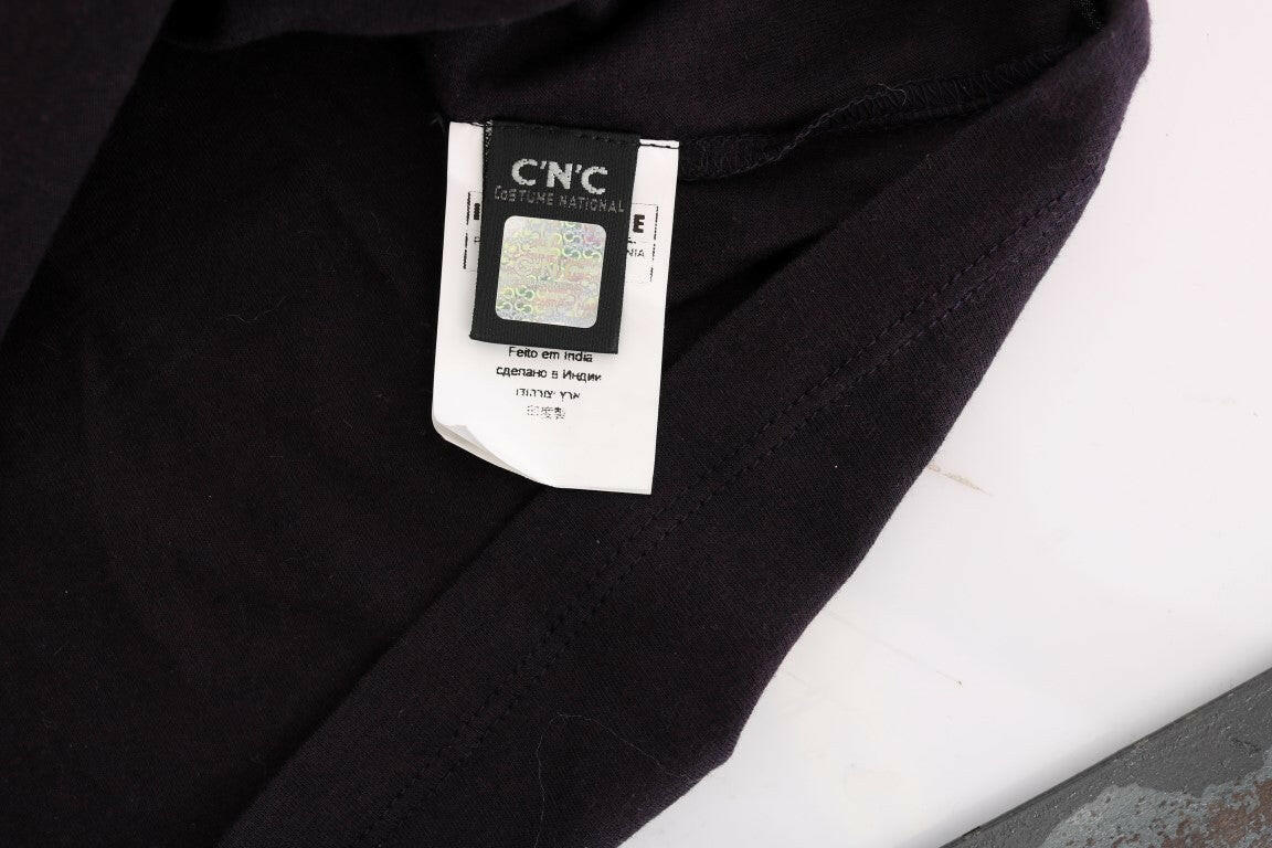 Costume National Purple V-neck Cotton T-shirt -   -  Costume National.