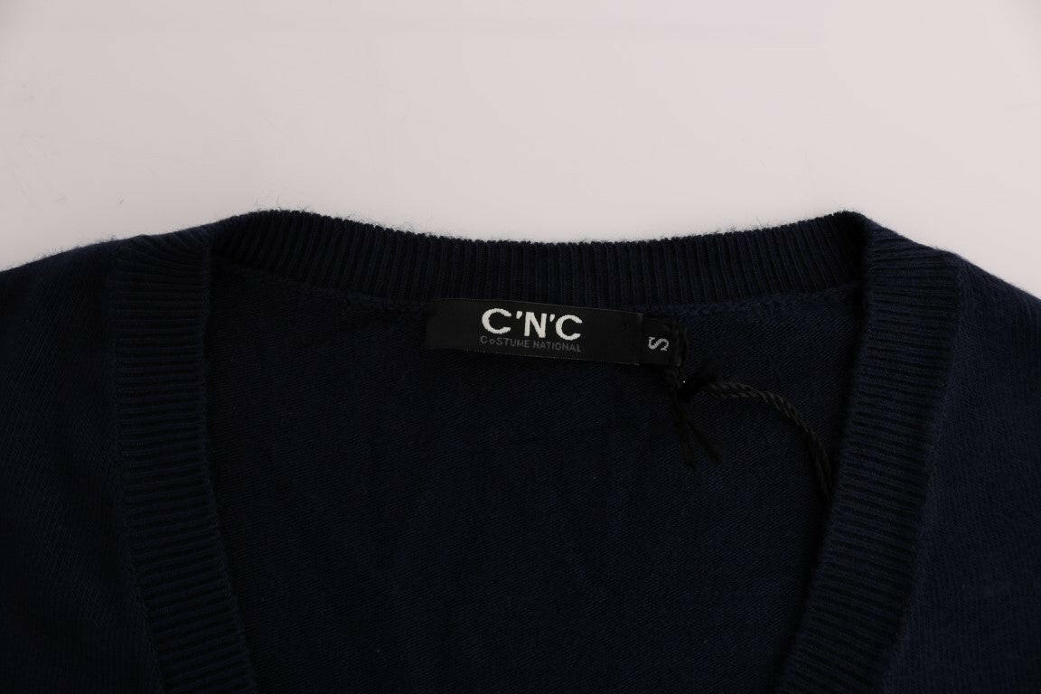 Costume National Blue V-neck Viscose Sweater -   -  Costume National.