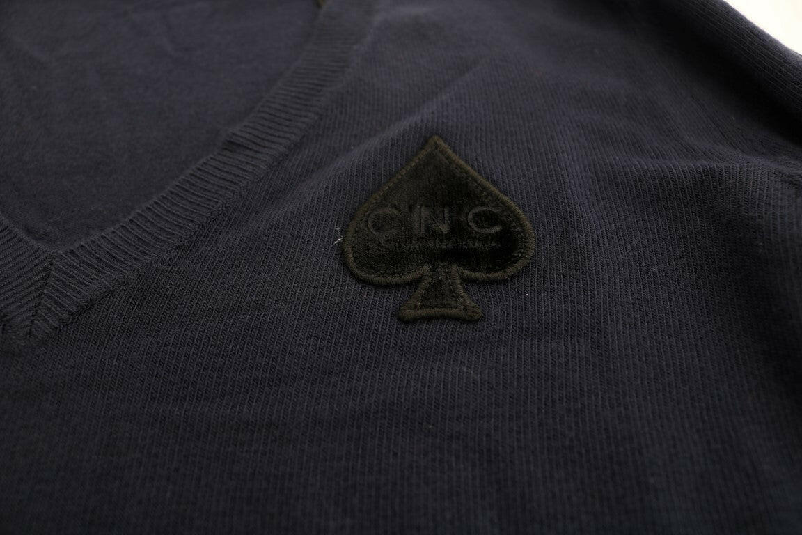 Costume National Blue V-neck Viscose Sweater -   -  Costume National.