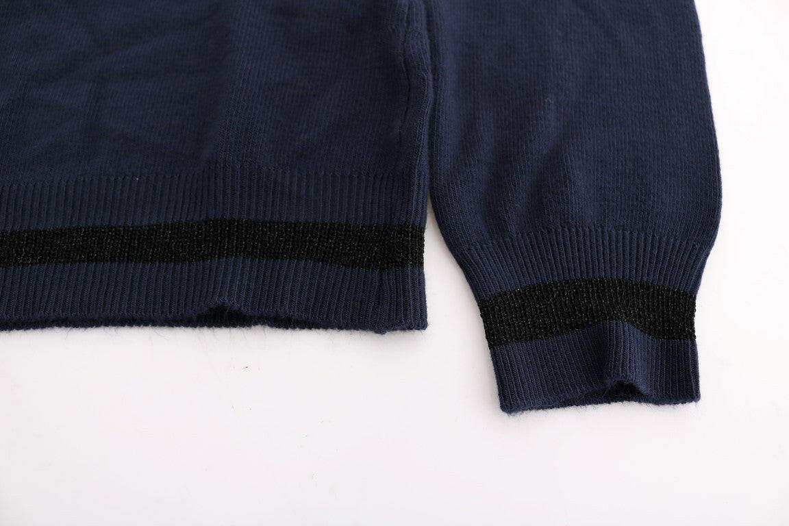 Costume National Blue V-neck Viscose Sweater -   -  Costume National.