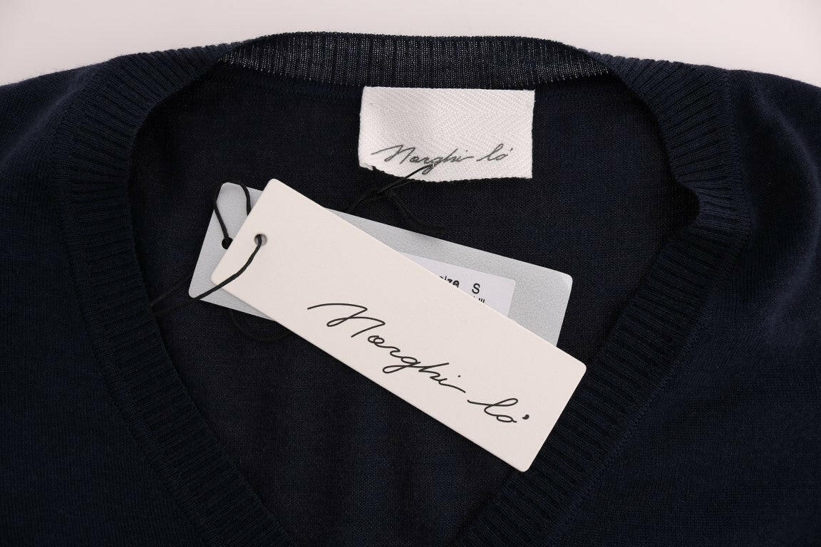 MARGHI LO' Blue Wool Long Sleeve Shift Dress -   -  MARGHI LO'.