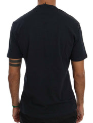 Daniele Alessandrini Blue Cotton V-neck T-Shirt -   -  Daniele Alessandrini.