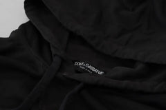 Dolce & Gabbana Black Cotton Logo Hooded Sweatshirt Sweater -   -  Dolce & Gabbana.